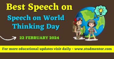 Speech on World Thinking Day - 22 February 2024