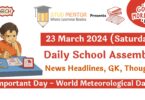 Daily School Assembly News Headlines for 23 March 2024