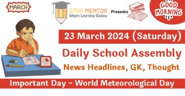 Daily School Assembly News Headlines for 23 March 2024