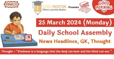 Daily School Assembly News Headlines for 25 March 2024