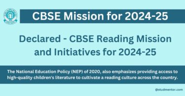 Declared - CBSE Reading Mission and Initiatives for 2024-25