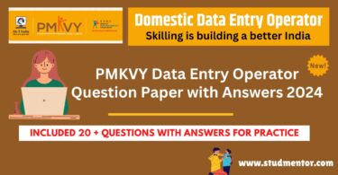 PMKVY Domestic Data Entry Operator Sample Question Paper with Answers 2024