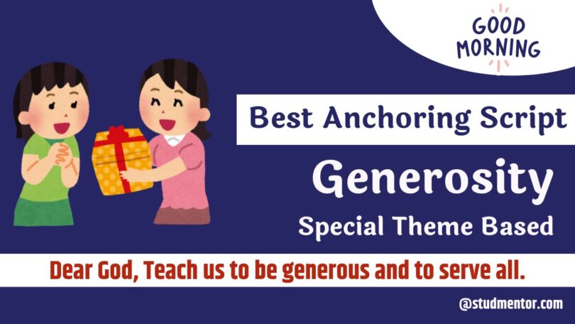 School Morning Assembly Anchoring Script Theme - 'Generosity'