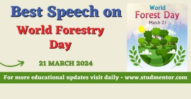 Speech on World Forestry Day - 21 March 2024