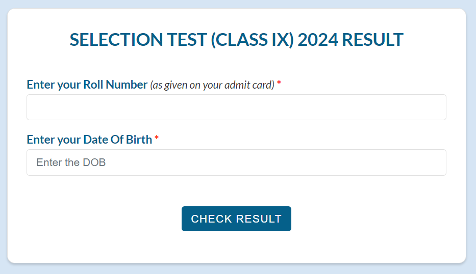 navodaya class 9 result 2024