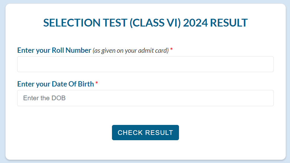 navodaya result 2024 class 6