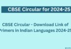 CBSE Circular - Download Link of Primers in Indian Languages 2024-25