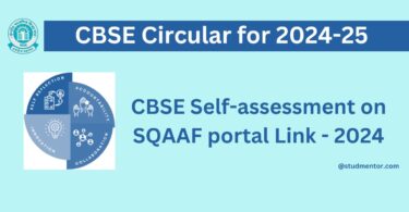 CBSE Self-assessment on SQAAF portal Link - 2024