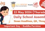 School Assembly News Headlines in English for 23 May 2024