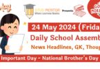 School Assembly News Headlines in English for 24 May 2024