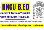 B.Ed Semester 2 Previous Year Old Paper April 2024 HNGU