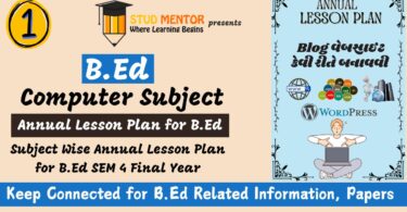 B.Ed Annual Lesson Plan for Computer Subject 2025-26