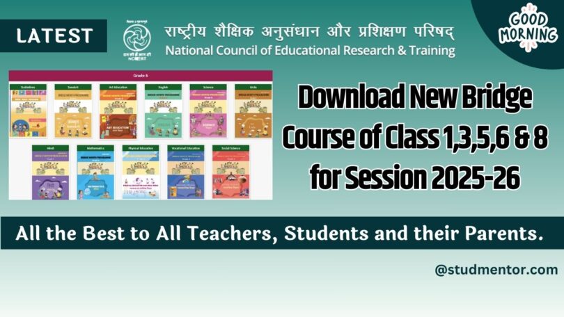 Download New Bridge Course of Class 1,3,5,6 & 8 for Session 2025-26
