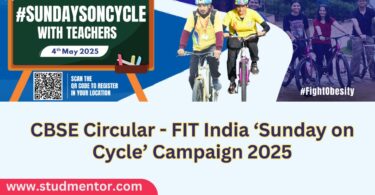 CBSE Circular - FIT India ‘Sunday on Cycle’ Campaign 2025