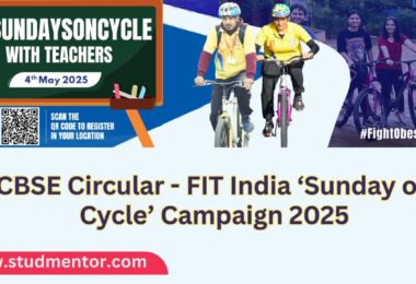 CBSE Circular - FIT India ‘Sunday on Cycle’ Campaign 2025