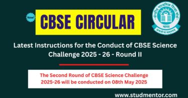 Latest Instructions for the Conduct of CBSE Science Challenge 2025 - 26 - Round II