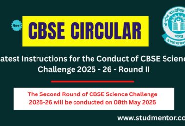 Latest Instructions for the Conduct of CBSE Science Challenge 2025 - 26 - Round II