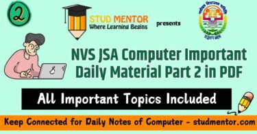 NVS JSA Computer Important Daily Material Part 2 in PDF