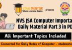 NVS JSA Computer Important Daily Material Part 3 in PDF