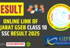 Online Link of Gujarat GSEB Class 10 SSC Result 2025