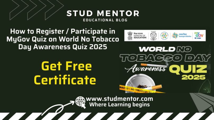 World No Tobacco Day Awareness Quiz 2025 with Government Certificate