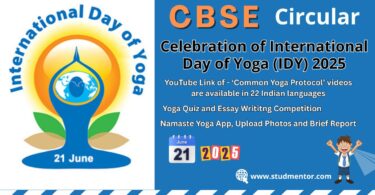 CBSE Circular - Celebration of International Day of Yoga (IDY) 2025