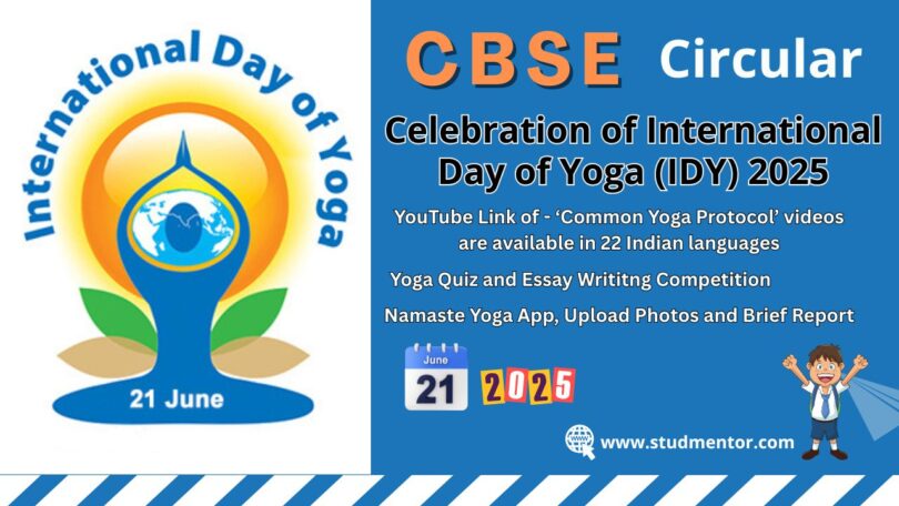 CBSE Circular - Celebration of International Day of Yoga (IDY) 2025