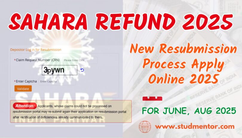 Sahara Refund - New Resubmission Process Apply Online 2025