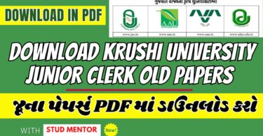 Download Krushi University Junior Clerk Old Papers in PDF