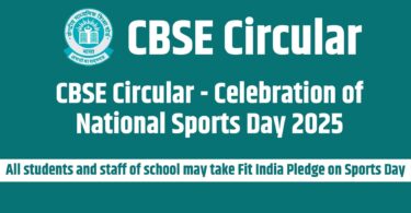 CBSE Circular - Celebration of National Sports Day 2025