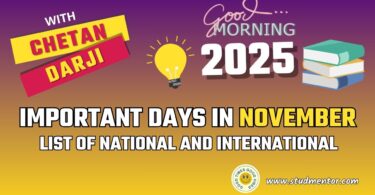 Important Days in November 2025 - List of National International