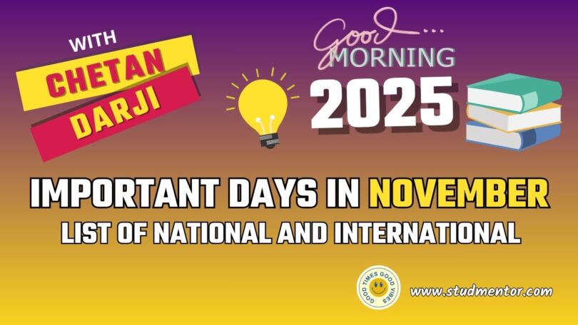 Important Days in November 2025 - List of National International