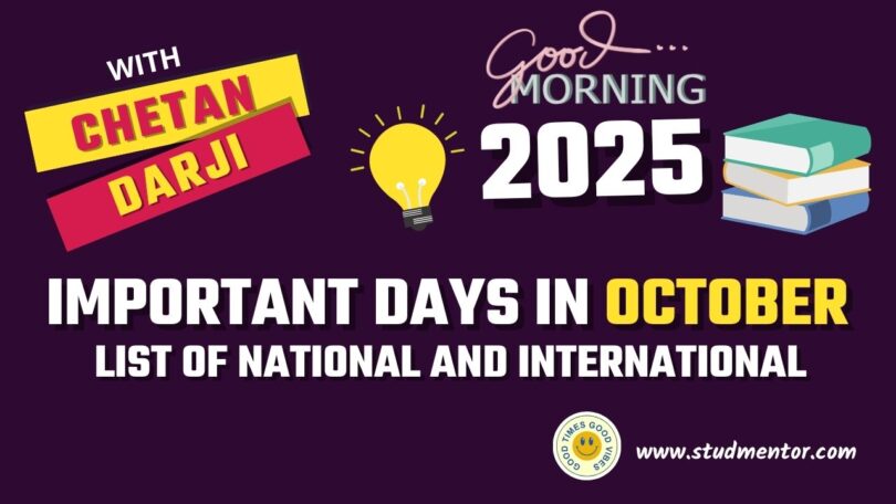 Important Days in October 2025 - List of National International