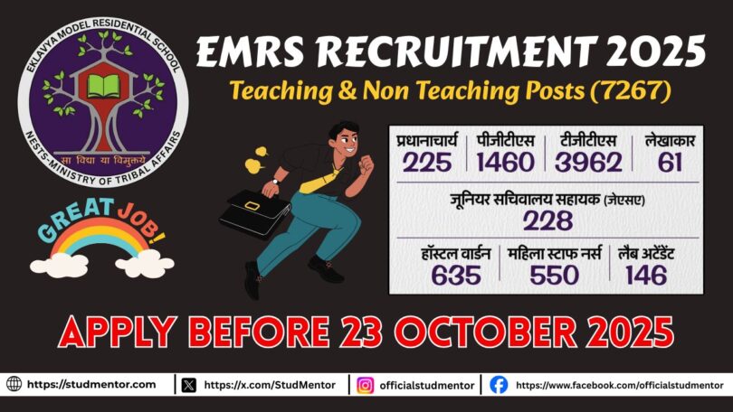 Online Link for EMRS Teaching & Non Teaching Recruitment 2025