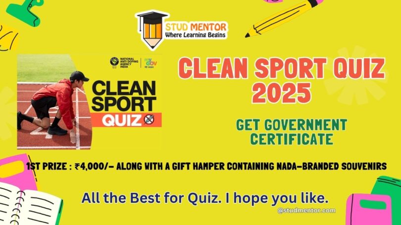 Participate Online in Clean Sport Quiz 2025 - With Certificate and Cash Price