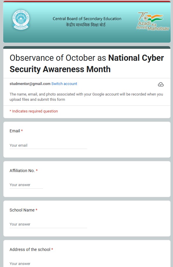 Upload Report for Observance of October as National Cyber Security Awareness Month