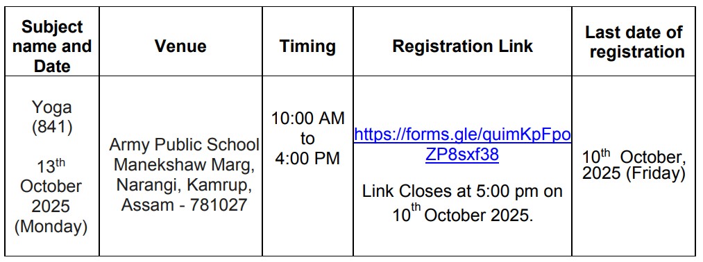 CBSE Training Program for Skill Course Yoga 2025
