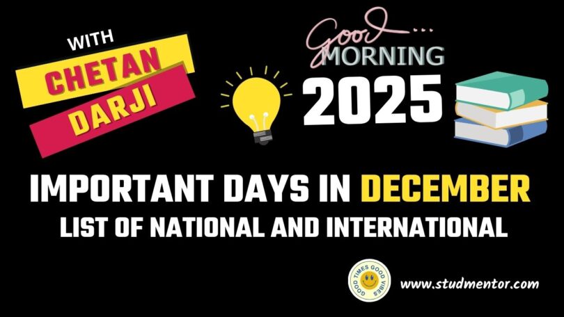 Important Days in December 2025 - List of National International
