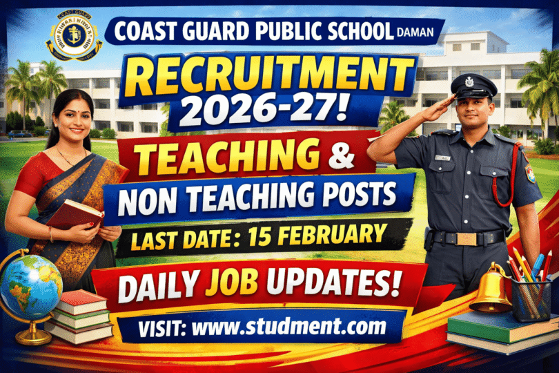 Recruitment in Coast Guard Public School, Daman for 2026-27