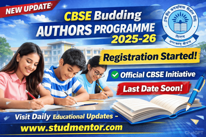 Registration of CBSE Budding Authors Programme 2025-26