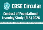 CBSE Circular - Conduct of Foundational Learning Study (FLS) 2026