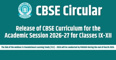 Release of CBSE Curriculum for the Academic Session 2026-27 for Classes IX-XII