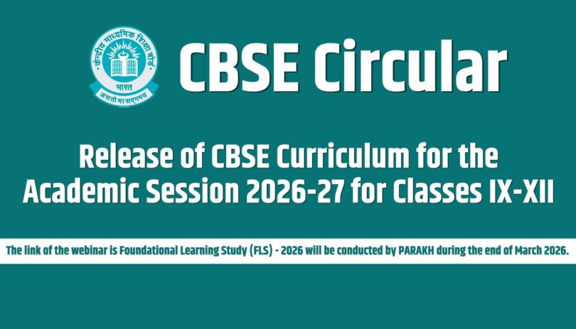 Release of CBSE Curriculum for the Academic Session 2026-27 for Classes IX-XII