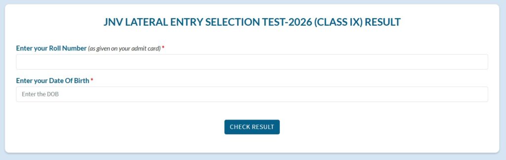 How to Check / Download Navodaya Class 9 Result 2026 - Step by Step