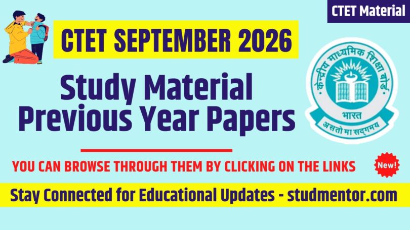 CTET September 2026 - Study Material Previous Year Papers