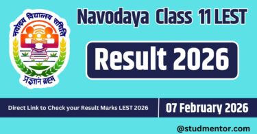 Download or Check Navodaya Class 11 LEST Result 2026