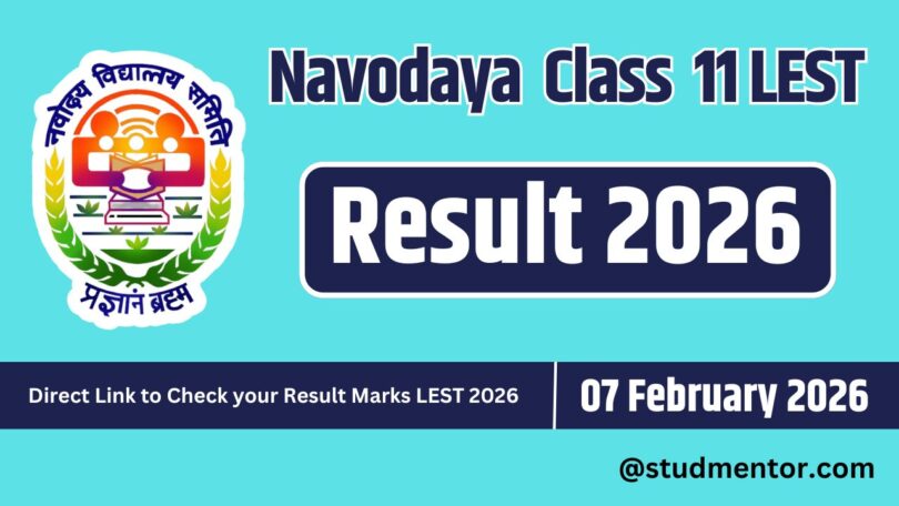 Download or Check Navodaya Class 11 LEST Result 2026