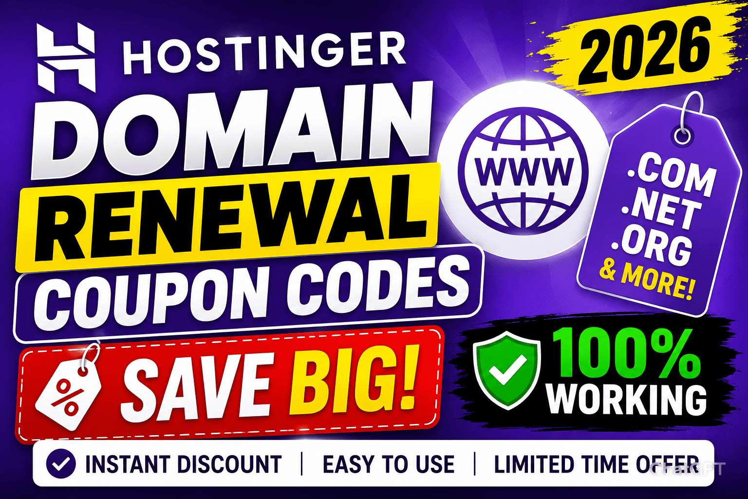 Hostinger Domain Renewal Coupon Codes 2026 Save Big Working