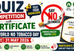 World No Tobacco Day 2026 Quiz Competition with Free Certificate