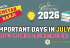Important Days in July 2026 - List of National International